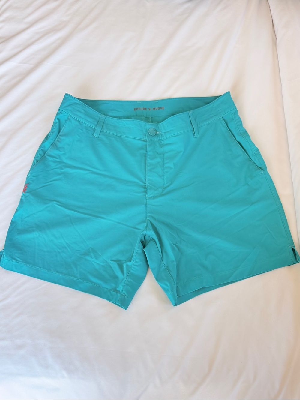 RHONE 6” Men's Turquoise Performance Flat-Front pocket Shorts